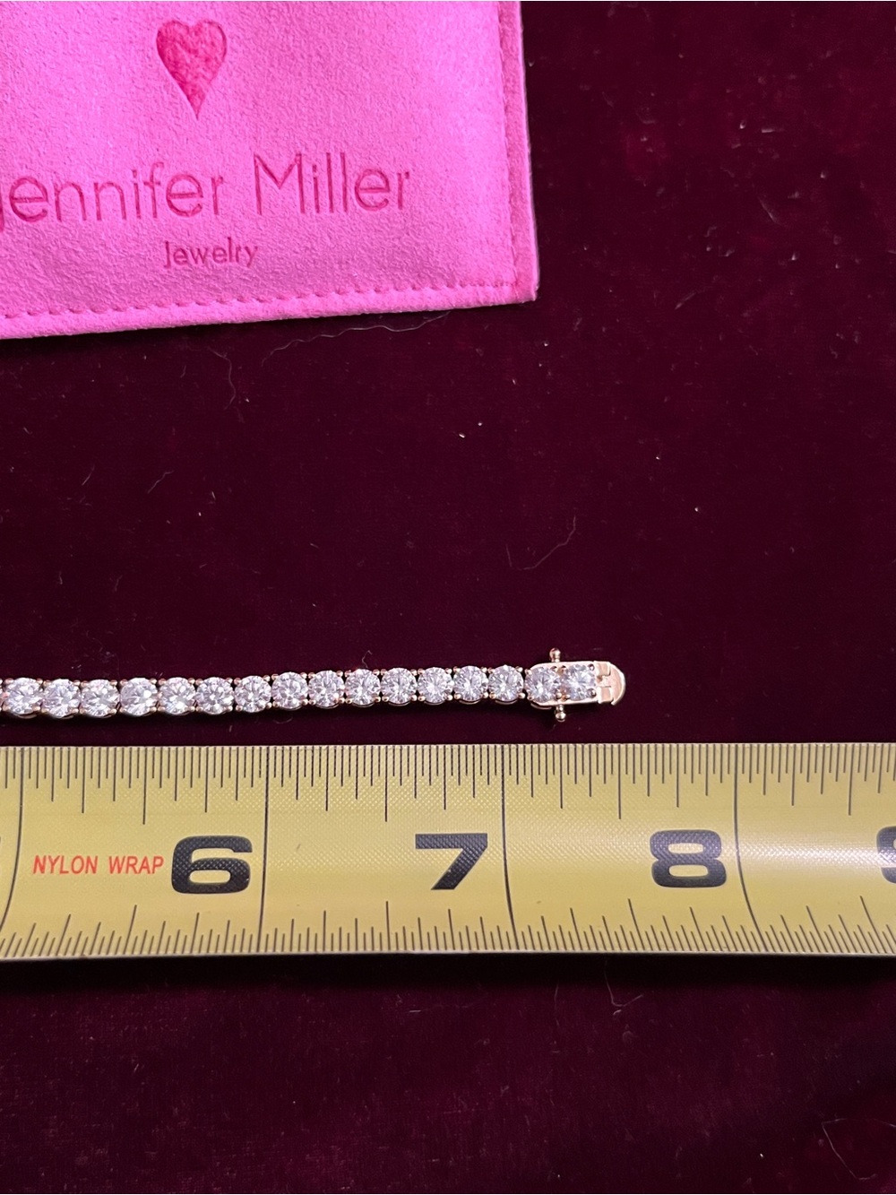 Diamonique X Jennifer Miller Signature Heart Tennis Bracelet Silver 925 Avg Gold - Picture 9 of 13